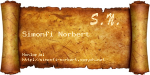 Simonfi Norbert névjegykártya