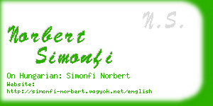 norbert simonfi business card